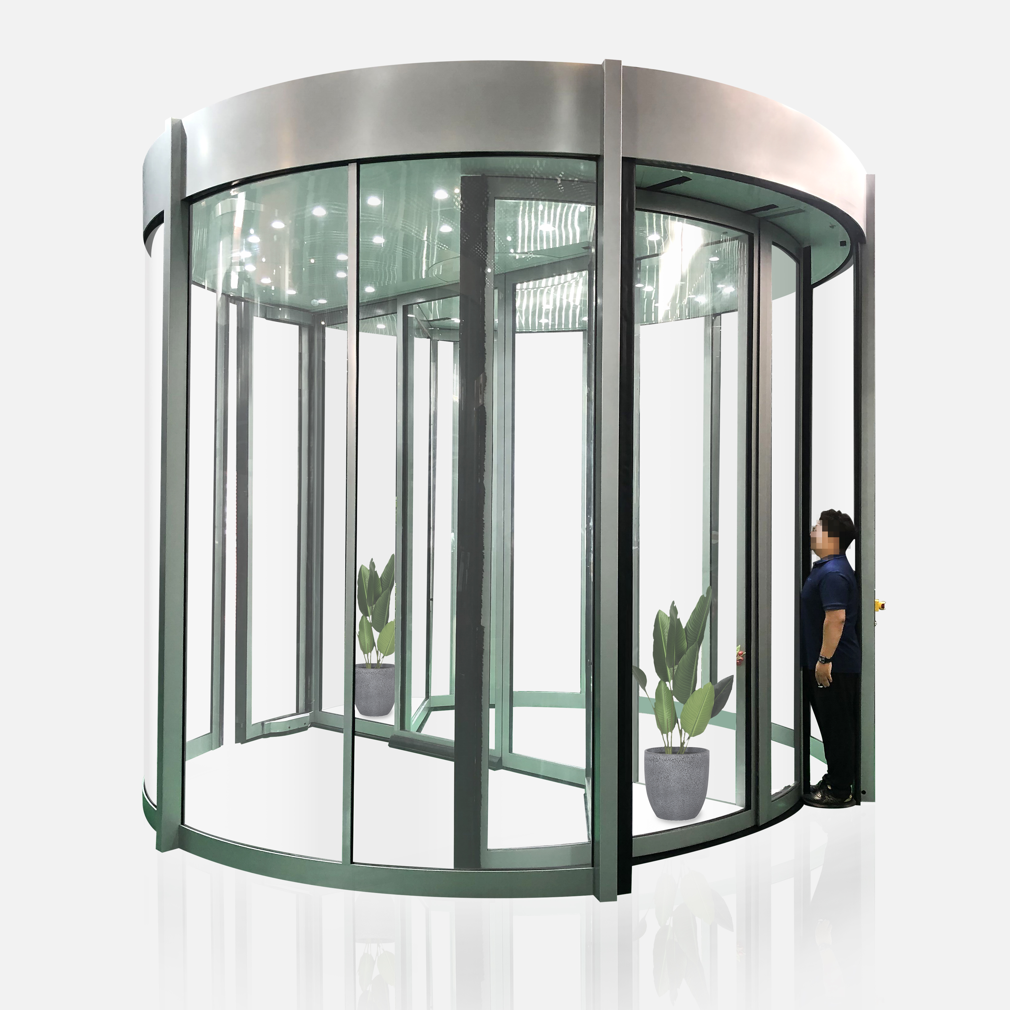 安度-不夹人两翼自动旋转门 